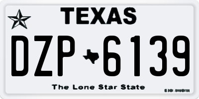 TX license plate DZP6139