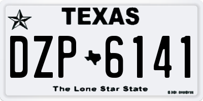 TX license plate DZP6141