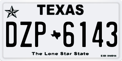 TX license plate DZP6143
