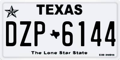TX license plate DZP6144