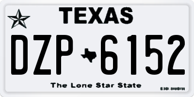 TX license plate DZP6152