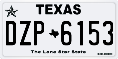TX license plate DZP6153