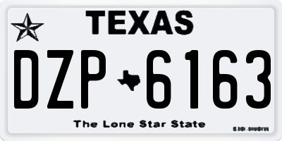 TX license plate DZP6163