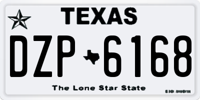 TX license plate DZP6168