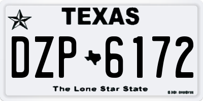 TX license plate DZP6172