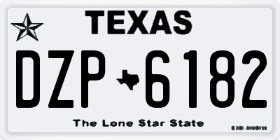 TX license plate DZP6182
