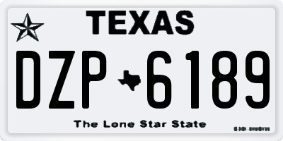 TX license plate DZP6189