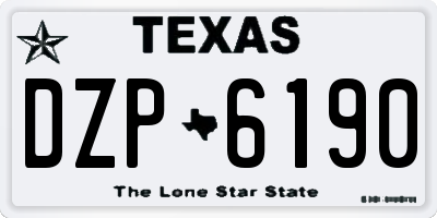 TX license plate DZP6190