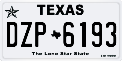 TX license plate DZP6193