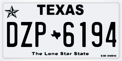 TX license plate DZP6194