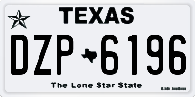 TX license plate DZP6196