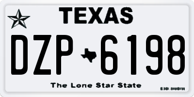 TX license plate DZP6198