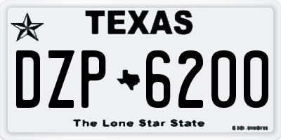 TX license plate DZP6200