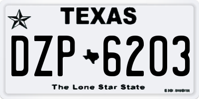 TX license plate DZP6203