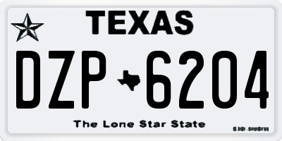 TX license plate DZP6204