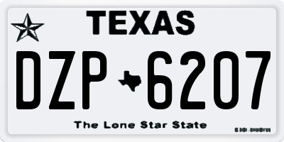 TX license plate DZP6207