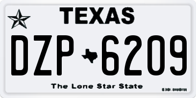 TX license plate DZP6209