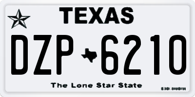 TX license plate DZP6210