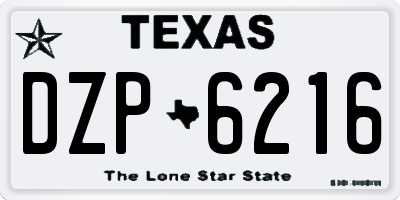 TX license plate DZP6216