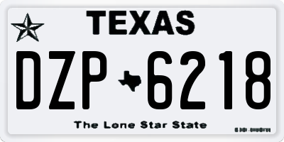 TX license plate DZP6218
