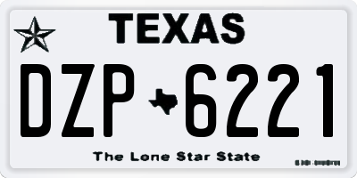 TX license plate DZP6221