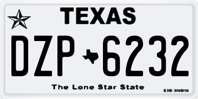 TX license plate DZP6232