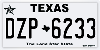 TX license plate DZP6233