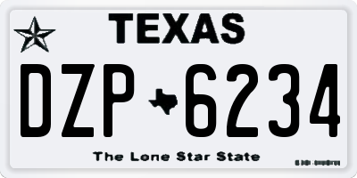 TX license plate DZP6234
