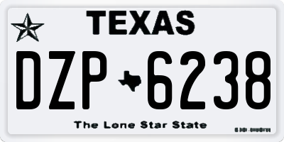 TX license plate DZP6238