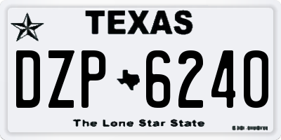 TX license plate DZP6240
