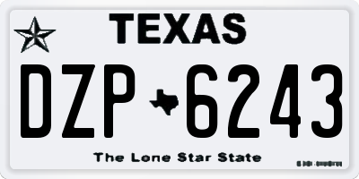 TX license plate DZP6243
