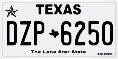 TX license plate DZP6250