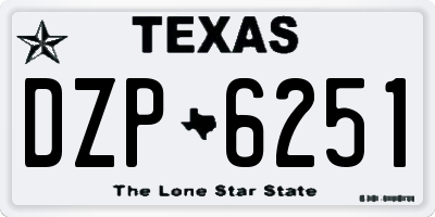 TX license plate DZP6251