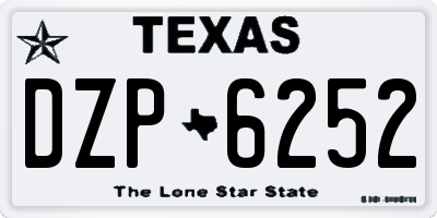 TX license plate DZP6252