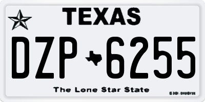 TX license plate DZP6255