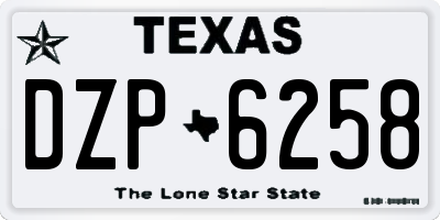 TX license plate DZP6258