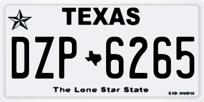 TX license plate DZP6265