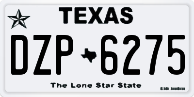TX license plate DZP6275