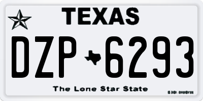 TX license plate DZP6293