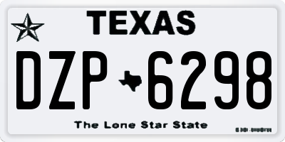 TX license plate DZP6298