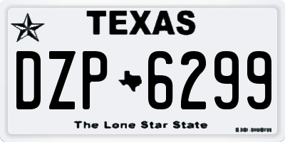TX license plate DZP6299