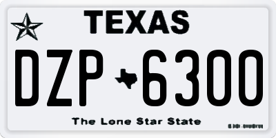 TX license plate DZP6300