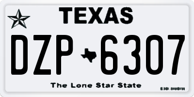 TX license plate DZP6307