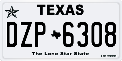 TX license plate DZP6308
