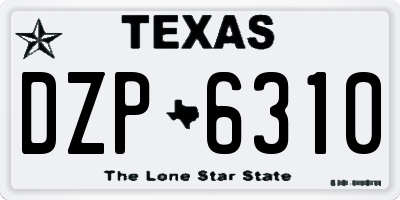 TX license plate DZP6310