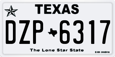 TX license plate DZP6317