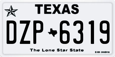 TX license plate DZP6319