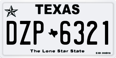 TX license plate DZP6321