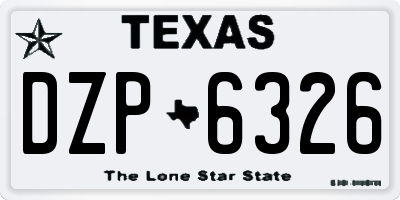 TX license plate DZP6326