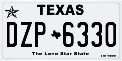 TX license plate DZP6330